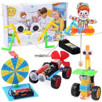 Bild av JOYVOVO Utbildningssatser för vetenskap, 5 kit robotleksak barn, byggleksak DIY STEM pedagogiskt kit, vetenskapliga experiment barn 6 7 8 9 10 år gammal, Robotics gåva