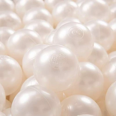 Bild av KiddyMoon 100 Ø 7 cm barnbollar lekbollar för bollbad baby enfärgad plastbollar tillverkad i EU, pärla