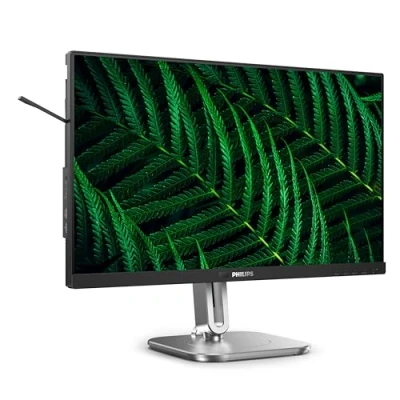Bild av PHILIPS 24B2G5301 24 tum Full HD skärm, höjdjusterbar, högtalare, adaptiv synkronisering (1920x1080, 100 Hz, 1x HDMI 1.4, DisplayPort 1.2, USB C (100W PD), hubb, RJ45) mörkgrå