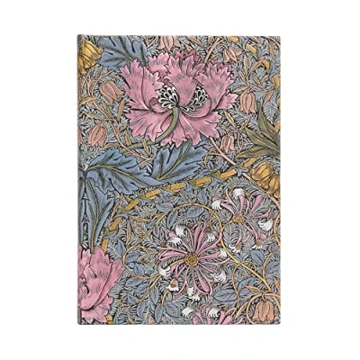 Bild av Carnet à couverture rigide Morris Chèvrefeuille Rose Midi Non ligné 144 p.: Hardcover, 120 gsm, ribbon marker, memento pouch, elastic closure, book edge printing