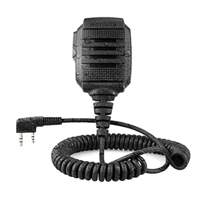 Bild av Retevis RS114 tvåvägs radiohögtalarmikrofon, IP54 vattentät 2 stiftsmikrofon, kompatibel med Walkie Talkie RT24 RT27 RT617 RB629 Baofeng BF 888S UV 5R Kenwood WOUXUN TYT HYT (1 st)