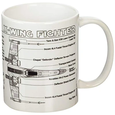Bild av Star Wars Pyramid International &quot; (X Wing Fighter Sketch)&quot; officiell låda keramisk kaffe/tekopp, flerfärgad, 315 ml