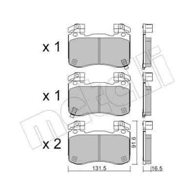 Bild av METELLI 22 1306 0 Jeu de plaquettes frein avec indicateur d&#039;usure KIA: Stinger 3/5 portes