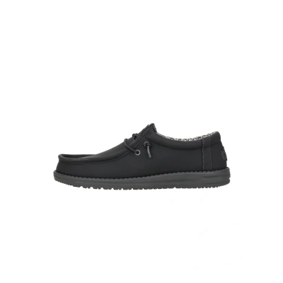 Bild av Hey Dude mäns Wally Classic, herrskor, slipon loafers, bekväma och lätta, Svart/kol, 43 EU