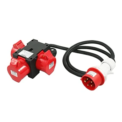 Bild av CEE adapter 16 A, 3 x 400 V, starkström, byggströmsfördelare, 5 polig, IP44 91445