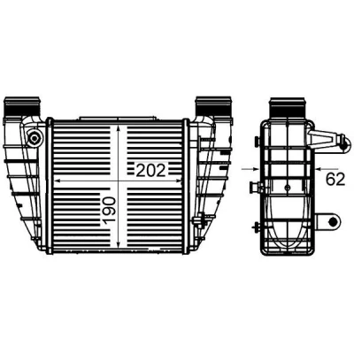 Bild av MAHLE ORIGINAL CI 421 000S Intercooler AUDI: A4 B7 Avant, Berline, B6/B7 Cabriolet