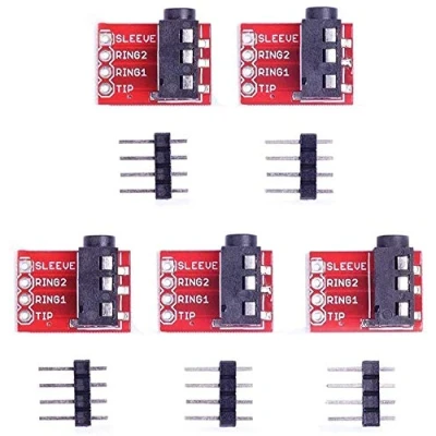 Bild av ICQUANZX TRRS 3,5 mm ljuduttag brytning MP3 stereo hörlurar videouttagmodul för Arduino (förpackning med 5 st)