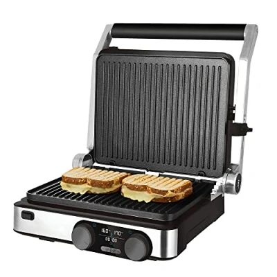 Bild av Cecotec Elektrisk bordsgrill Rock&#039;nGrill dual. 2000 W, temperaturkontroll på varje platta oberoende av varandra, avtagbara och non stick belagda plattor, öppnas 180 º