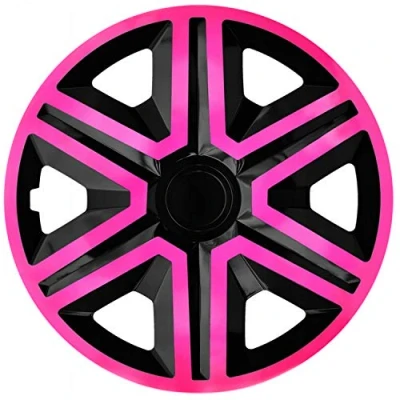 Bild av NRM Action 4 x universella hjulskydd navkapslar set om bil tum (rosa svart, 16 tum)