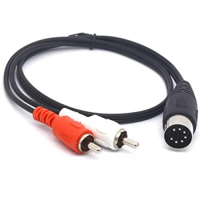 Bild av OpenII 7 stifts DIN till RCA kabel, MIDI hankontakt 2 hane ljudadaptersladd för Bang Olufsen, Naim, Quad.Steresystem (50 cm)