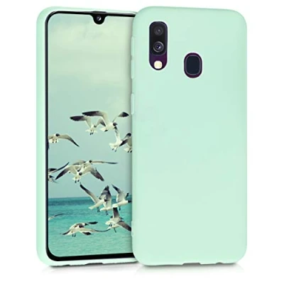 Bild av kwmobile Fodral kompatibelt med Samsung Galaxy A40 mjukt silikonfodral matt mynta