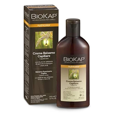 Bild av BIOKAP Nutricolor Premium Balsambalsam 200 ml för färgat hår växtbaserade ingredienser ekologisk arganolja pilextrakt rosmarin eukalyptus VEGAN