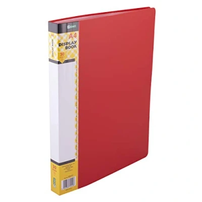 Bild av D.RECT Visuell bok PP A4 30 fodral Mapp solid presentationsmapp erbjudandemappar röd