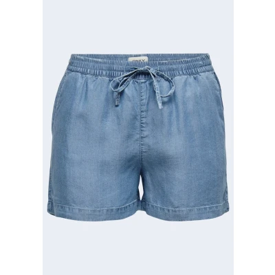 Bild av ONLY Dam Onlpema Lyocell Life DNM box shorts, Mellanblå denim, L