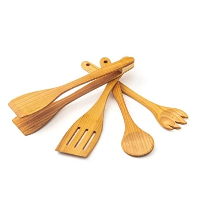 Bild av Tuuli Kitchen 4 delat set med köksskedar i trä och körsbär (matlagningssked, gaffel, stekspade, grilltäng)