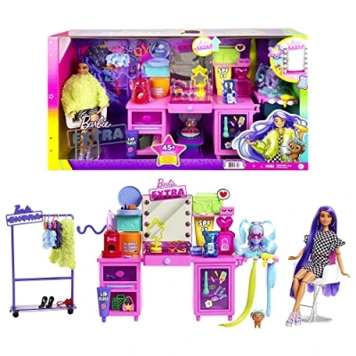 Bild av Barbie GYJ70 Extra lekset med exklusiv docka, valp och 45+ bitar, ålder 3+
