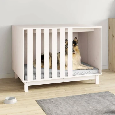 Bild av Hundkoja vit 100x70x72 cm massiv furu