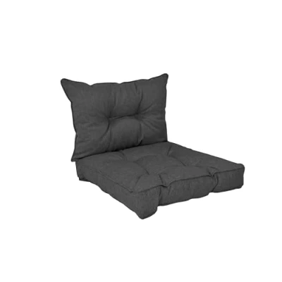 Bild av POKAR Loungekuddar Sittdynor Stolkuddar för Stol Trädgårdsmöbelkuddar, Uppsättning av 2 (1x Sittdyna 70x70x10 cm + 1x Ryggdyna 70x40x10 cm), Antracit