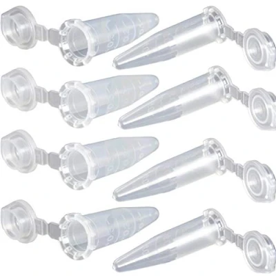Bild av MUHWA 1 000 stycken plastcentrifugrör med snäpplock, 0,5 ml mikroprovrör klar konisk mikrotub provflaska för laboratorium