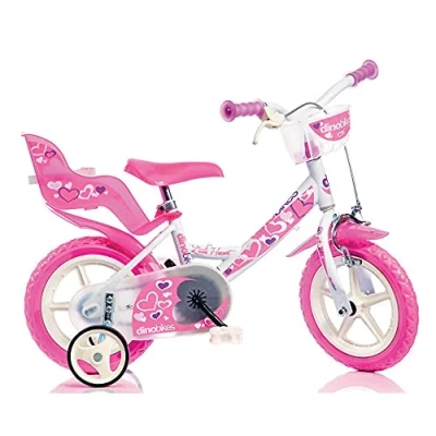 Bild av Dino Barncykel 124Rln 05Lh Little Heart 12 Tum Vit