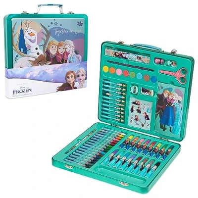 Bild av Disney Frozen barn konst set 40 plus delar färgläggningsset färger färgpennor kritor gåvor för flickor (grön/multi)