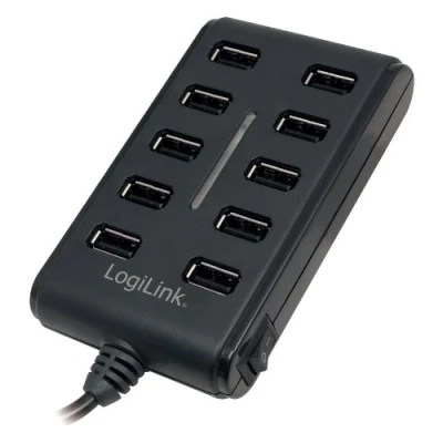Bild av LogiLink UA0125 USB 2.0 hub, 10 port med på/av brytare