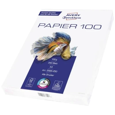 Bild av Avery Zweckform 2566 Papper för bläckstråleskrivare, 250 ark A4, Vit