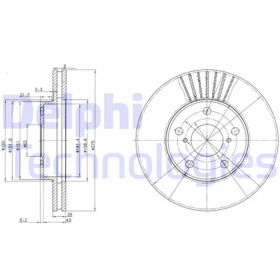 Bild av Bromsskiva DELPHI BG3856