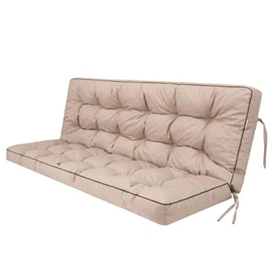 Bild av Sittdyna, bänkkudde för trädgårdsbänk, gungkudde, golvkudde, kudde hammock, utomhus/inomhus, 180 cm, beige