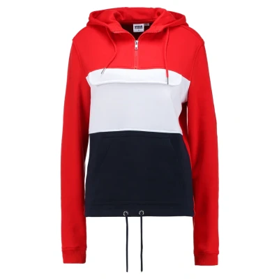 Bild av Urban Classics Ladies Color Block Luvtröja firered/navy/white, Storlek: Small, Firered/navy/white