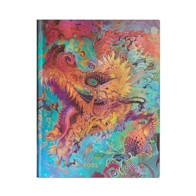 Bild av Humming Dragon (Android Jones Collection) Ultra 12 month Day at a time Softcover Flexi Dayplanner 2025 (Elastic Band Closure): jeden dzień na stronie, zamykany gumkę, papier 80 gsm