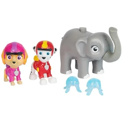 Bild av PAW Patrol Jungle Pups Marshall Skye elefantfigurer set med raketkastare leksaker för pojkar och flickor från 3 år