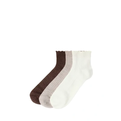 Bild av Lindex PACK OF 3 Strumpor, Storlek: 39 41, Dusty beige melange