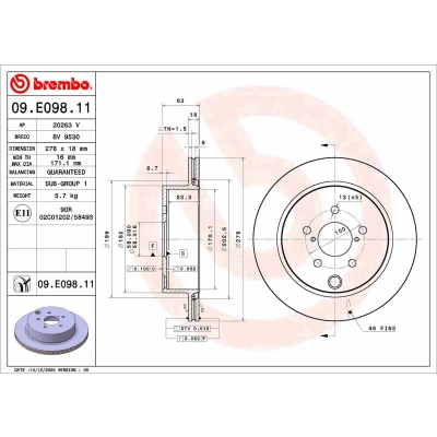 Bild av Bromsskiva Brembo 09.E098.11