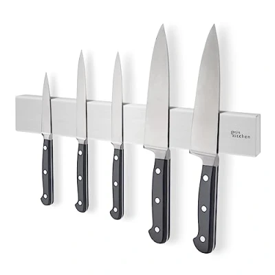 Bild av Joeji&#039;s Kitchen stark magnetisk knivstång hållare 40 cm rostfritt stål enkel installation 3 m lim eller skruvar perfekt för köks garageverktyg