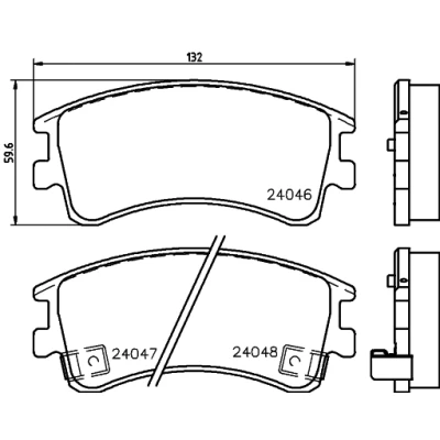 Bild av HELLA 8DB 355 011 141 Jeu de plaquettes frein avec indicateur d&#039;usure accessoires MAZDA: 6 5 portes, Berline, Break