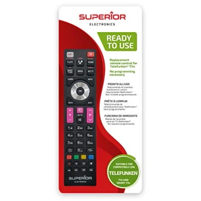 Bild av Superior TELEFUNKEN Replacement Universal Ersättande fjärrkontroll kompatibel med alla TV apparater och SMART märkesvaror Redo att använda kräver ingen programmering