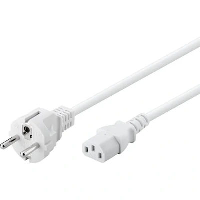 Bild av Goobay 96041 IEC kabel 5 m/C13 uttag &amp; strömkontakt skyddskontakt/universell monitor strömkabel/C13 strömkabel/vit/5 m