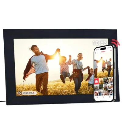Bild av Rollei Smart Frame WiFi 103 svart 10,1 tum touch bildram med Frameo app för snabb och enkel delning av foton eller videor IPS panel, många funktioner, microSD plats (svart)