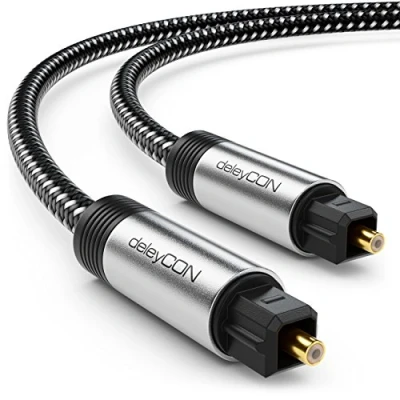 Bild av deleyCON 7,5m Toslink Kabel Optisk Digital Ljudkabel med Metallkontakt och Nylonhölje SPDIF Fiberoptisk