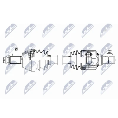 Bild av Drivaxel, framaxel vänster, ford fiesta v, fusion, 1326340, 1361877, 1478997, 1520669, 4S613B437AD, 4S613B437AE, 4S613B437AF, 4S613B437A
