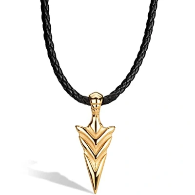 Bild av SERASAR Arrowhead Läderhalsband Herr Arrow Halsband med Pilhänge för Män Män, Smycken Guldhalsband Manligt Present till Pojkar