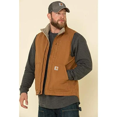 Bild av Carhartt Väst herr, i lös passform, tvättad, fodrad med duck sherpa, XL