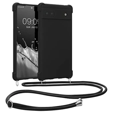 Bild av kwmobile Fodral kompatibelt med Google Pixel 6a silikonfodral svart halsband