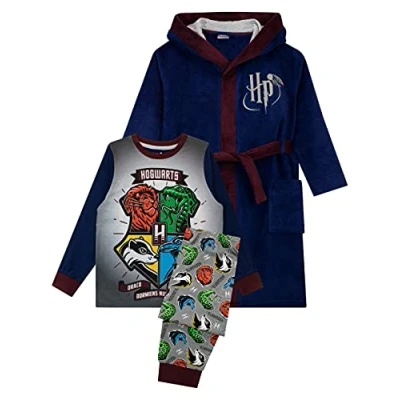 Bild av Harry Potter Pojkar Pyjamas Morgonrock Hogwarts Svart 158