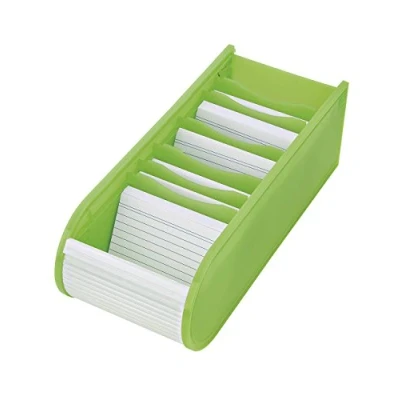 Bild av Wedo 2508011 Pedagogisk karta A8, rullgardinslås, 6 stödplattor inklusive 100 kort 21,7 x 9,2 7,3 cm, ljusgrön