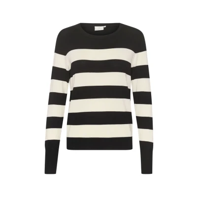 Bild av Kaffe Stickad tröja Black turtledove stripe, Storlek: 38, stripe