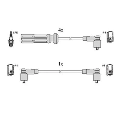 Bild av HITACHI 134548 Jeu De Fils d&#039;Allumage VOLVO: 940 II Break, 740 I Break