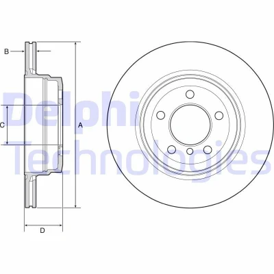 Bild av DELPHI BG4937C Disque de frein 324 20 5 ventilé revêtu à haute teneur en carbone sans roulement roue, bague ABS BMW: 7