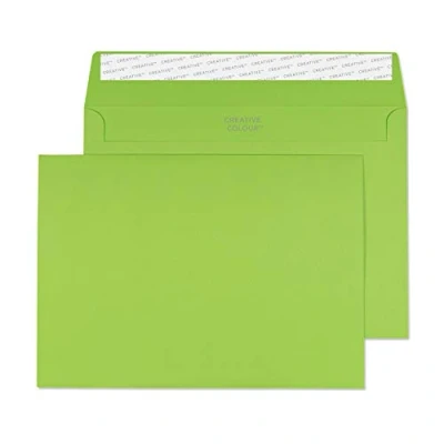 Bild av Blake Creative Colour C5 162 x 229 mm 120 gsm Peel and Seal plånboksfodral kuvert (45307) limegrön förpackning med 25